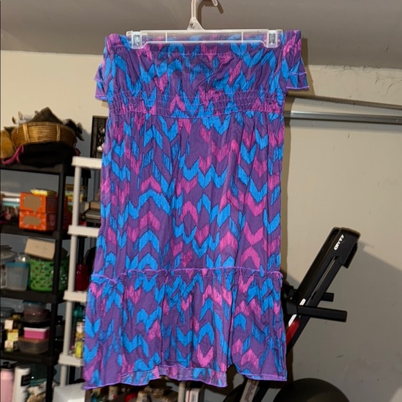 OP Strapless Dress - Purple and Blue Chevron M (7-9) - Picture 4 of 4